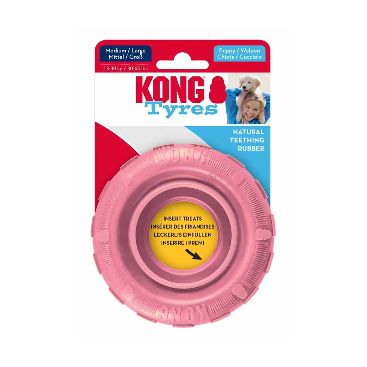 KONG Puppy Tyres M/L - fyldbart gummidæk til hvalpe